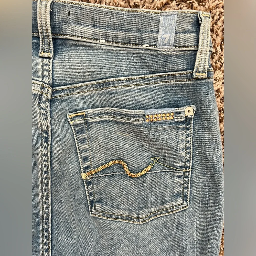 7 For All Mankind Skinny Jeans Women Size 23‎ Light Blue Denim (0647) - Picture 4 of 15